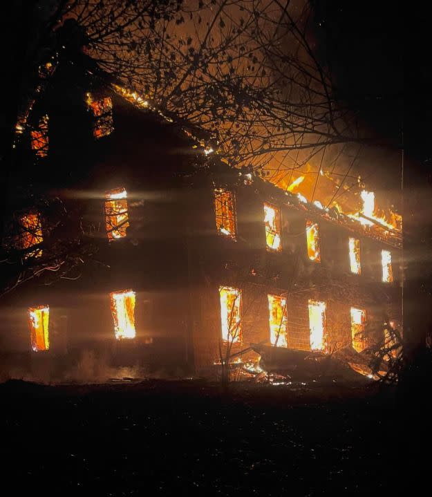 Bunkertown house fire, photos via Mifflintown Hose Co. #1 Facebook