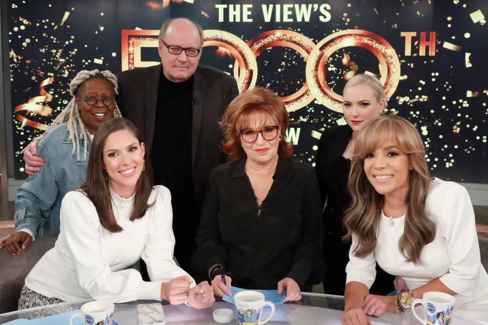 <p>Lou Rocco/ABC via Getty</p> WHOOPI GOLDBERG, ABBY HUNTSMAN, BILL GEDDIE, JOY BEHAR, MEGHAN MCCAIN, SUNNY HOSTIN