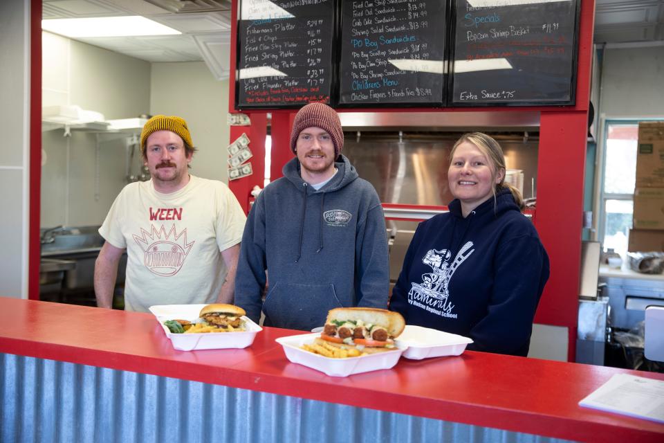 Sirens Seafood is a family-owned business. Shown above are Dan Pollard, Andrew Pollard and Diana Pollard.