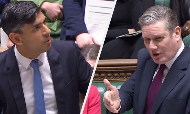 Rishi Sunak and Keir Starmer at PMQs