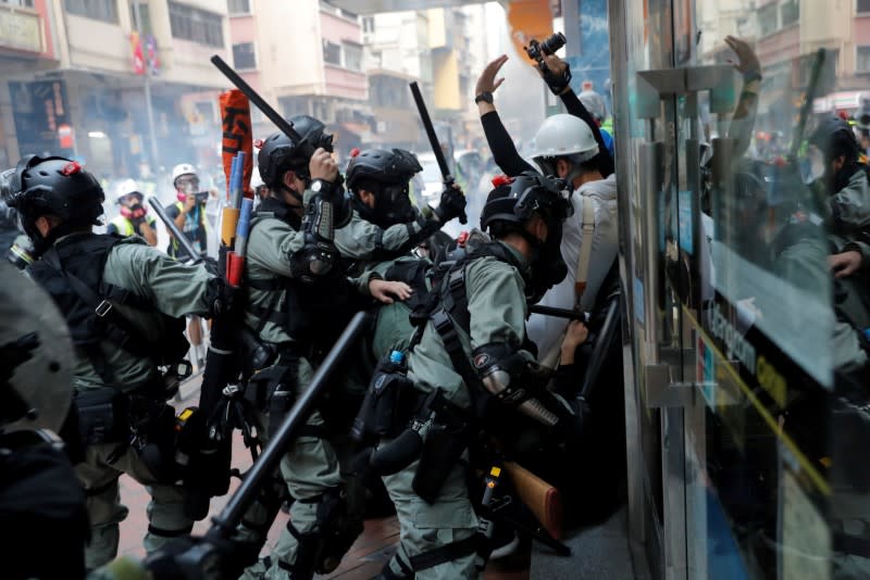 FILE PHOTO: Protests as Hong Kong marks the 70th anniversary of the founding of the People's Republic of China