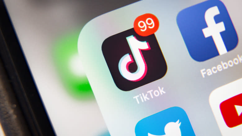 TikTok app on phone screen
