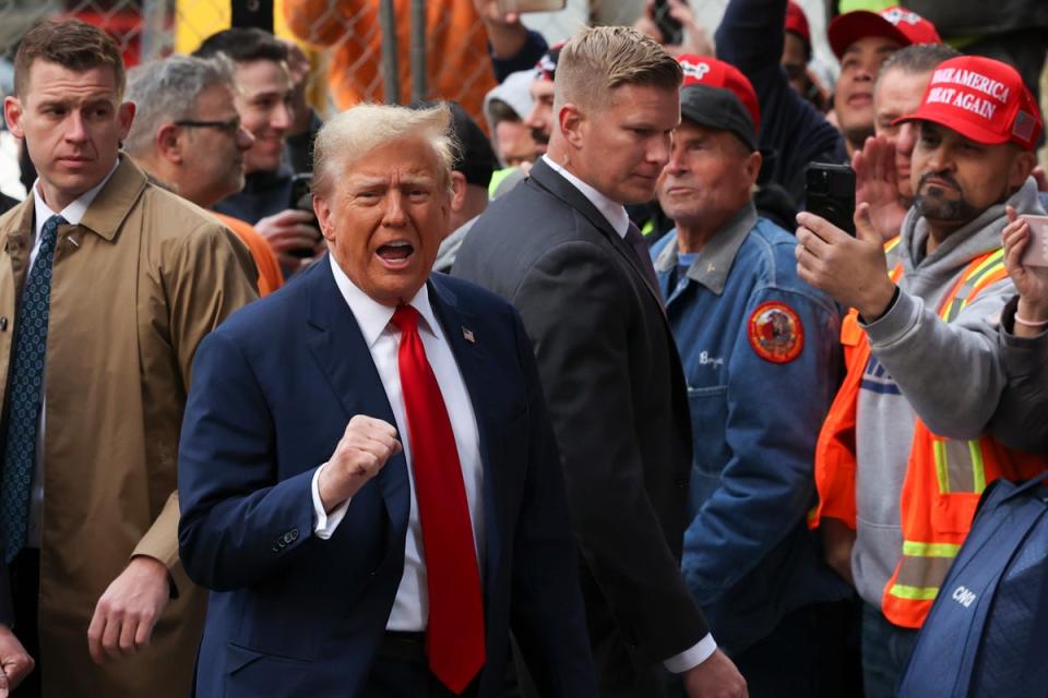 Trump spent around 30 minutes speaking to supporters (AP)