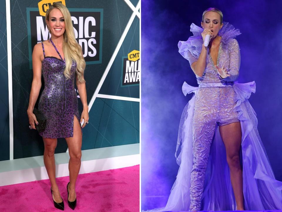 Carrie Underwood attends the 2022 CMT Music Awards.