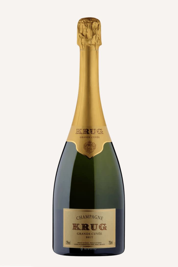 <p><a href="https://www.vivino.com/US-NY/en/krug-grande-cuvee-brut-champagne/w/7122486" rel="nofollow noopener" target="_blank" data-ylk="slk:Shop Now;elm:context_link;itc:0;sec:content-canvas" class="link ">Shop Now</a></p><p>Krug Grande Cuvée Brut Champagne NV</p><p>vivino.com</p><p>$229.99</p><span class="copyright">Vivino</span>
