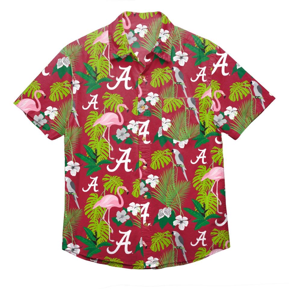 <p>sportsfanisland.com</p><p><strong>$59.99</strong></p><p><a href="https://www.sportsfanisland.com/collections/alabama-crimson-tide/products/alabama-crimson-tide-ncaa-mens-floral-button-up-shirt" rel="nofollow noopener" target="_blank" data-ylk="slk:Shop Now;elm:context_link;itc:0;sec:content-canvas" class="link ">Shop Now</a></p><p>In a classic case of why-didn't-we-think-of-this, the folks at Sports Fan Island have found a way to fuse sports fandom with casual Fridays. Find your favorite team across five major sports categories (NFL, MLB, NCAA, NBA, NHL)—then peruse tropical garb (like Hawaiian shirts in team colors!) for your good-vibes-only-bro weekend wardrobe.</p>