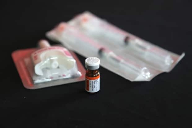 Naloxone, which reverses opioid overdoses, is seen in a file photo. According to public health in Windsor-Essex, 64 people lost their lives to opioid overdoses in 2020.