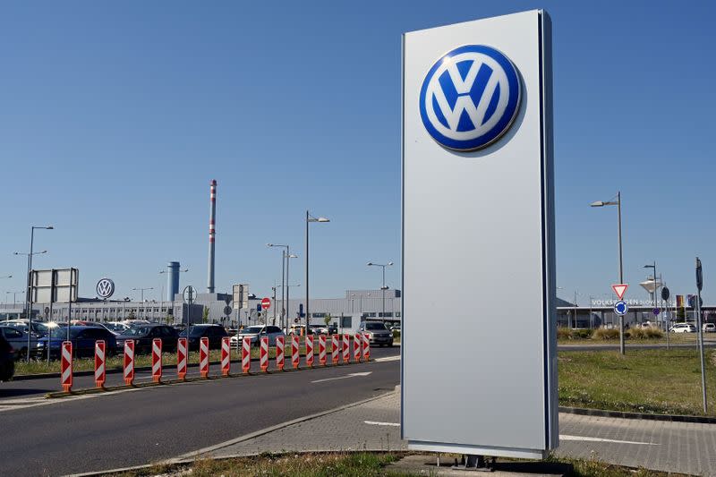 FILE PHOTO: A general view of the Volkswagen construction plant which reopened after closing down last month due to the coronavirus disease (COVID-19) outbreak in Bratislava