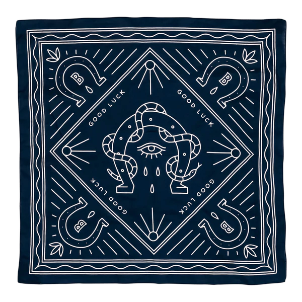 <p><a href="https://limpatience.com/products/bandits-bandanas-good-luck" rel="nofollow noopener" target="_blank" data-ylk="slk:Shop Now;elm:context_link;itc:0;sec:content-canvas" class="link ">Shop Now</a></p><p>BANDITS "Good Luck" Bandana</p><p>$30.00</p><p>limpatience.com</p>