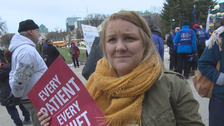 Hundreds of Manitoba nurses rally against health-care cuts