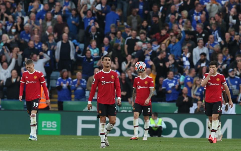 Ronaldo and his Man Utd team-mates were outplayed by Leicester and struggled to regularly combine well in attack - GETTY IMAGES