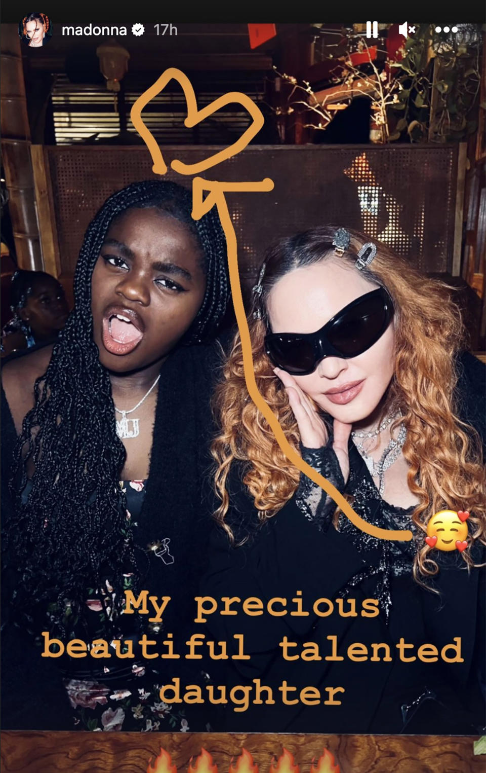 Madonna shares a sweet picture of her and her daughter Mercy James together. (@madonna via Instagram)