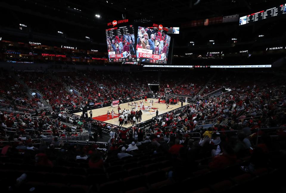 U of L fans attended the game against Arkansas State on Wednesday night at the KFC Yum! Center. Official attendance was 10,401.