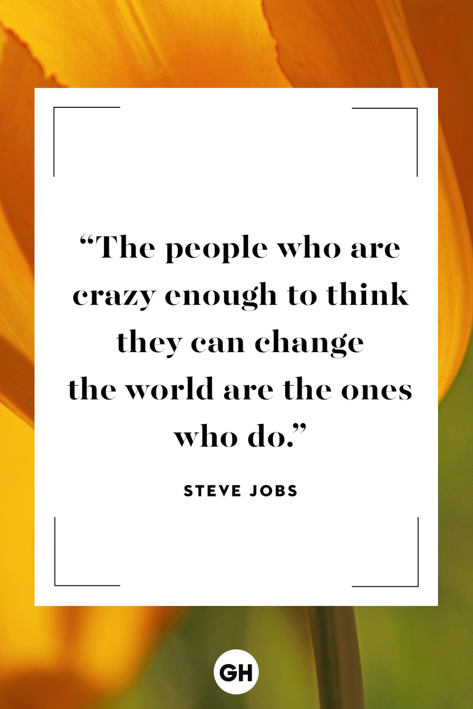 <p>The people who are crazy enough to think they can change the world are the ones who do.</p>