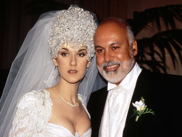 Michel PONOMAREFF/PONOPRESSE/Gamma-Rapho Celine Dion and René Angélil on their wedding day