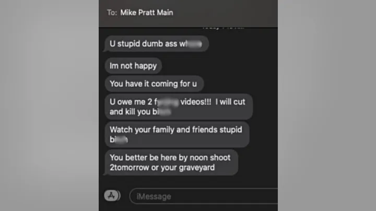Texts from the lawsuit Michael Pratt allegedly sent Kirsty Althaus threatening her into shooting another video (U.S. District Court, Central District of California/Fox News)