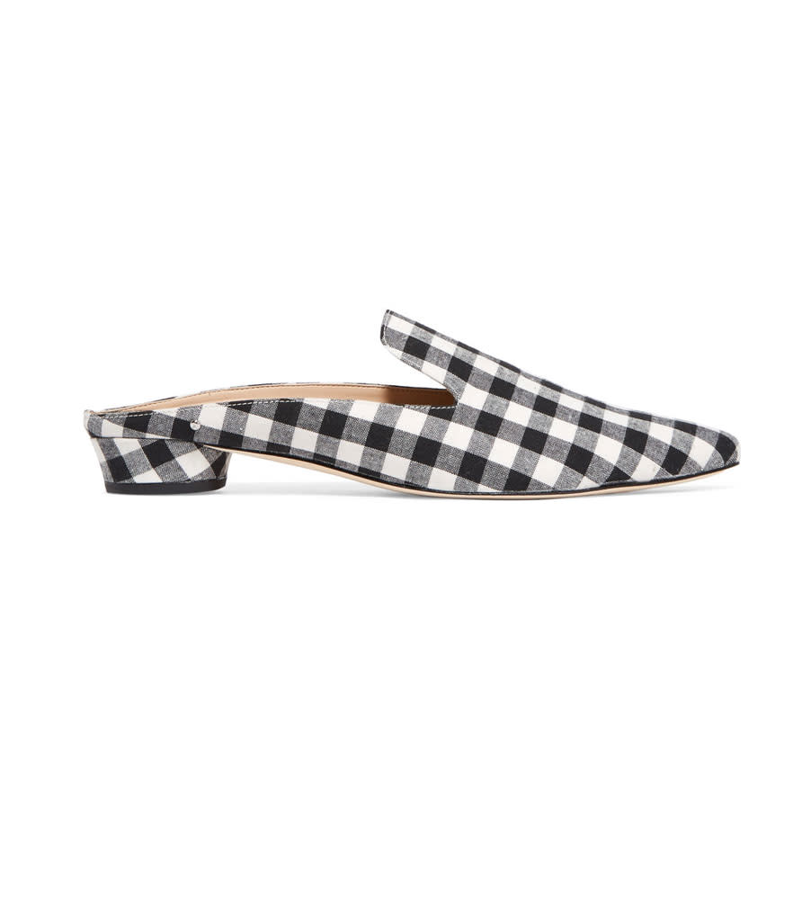 <p>Augustine Gingham Canvas Slippers, $120, <a rel="nofollow noopener" href="https://www.net-a-porter.com/us/en/product/890101/sam_edelman/augustine-gingham-canvas-slippers" target="_blank" data-ylk="slk:net-a-porter.com;elm:context_link;itc:0;sec:content-canvas" class="link ">net-a-porter.com</a> </p>