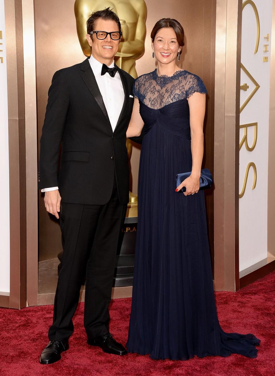 HOLLYWOOD, CA - MARCH 02: Johnny Knoxville and Naomi Nelson attend the Oscars held at Hollywood &amp; Highland Center on March 2, 2014 in Hollywood, California.