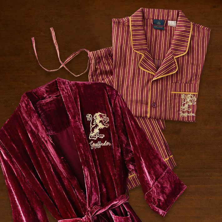 <p><a href="https://go.redirectingat.com?id=74968X1596630&url=https%3A%2F%2Fwww.pbteen.com%2Fproducts%2Fharry-potter-gryffindor-house-pajama-set%2F&sref=https%3A%2F%2Fwww.seventeen.com%2Ffashion%2Fg2651%2Fharry-potter-gifts%2F" rel="nofollow noopener" target="_blank" data-ylk="slk:Shop Now;elm:context_link;itc:0;sec:content-canvas" class="link ">Shop Now</a></p><p>Harry Potter Teen Pajama & Robe Set</p><p>pbteen.com</p><p>$69.99</p>