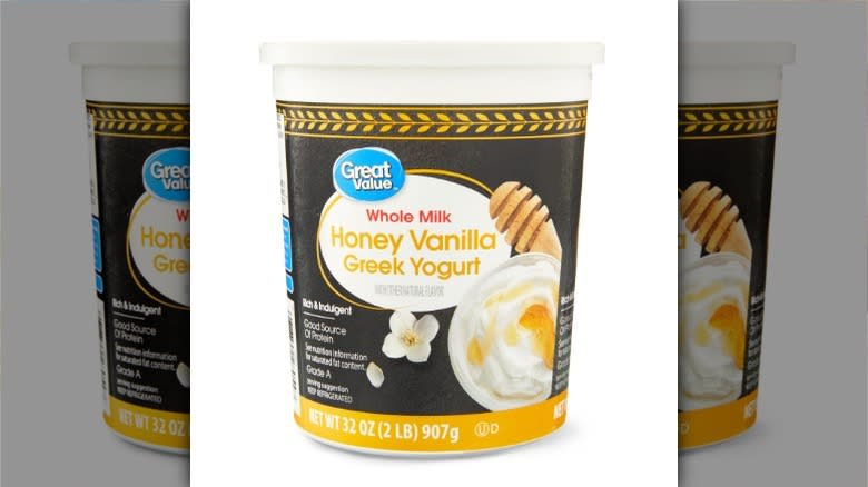 tub of honey Greek yogurt