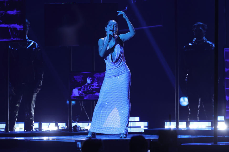 SEVILLE, SPAIN - NOVEMBER 16: Maria Becerra performs onstage during The 24th Annual Latin Grammy Awards on November 16, 2023 in Seville, Spain. (Photo by Kevin Winter/Getty Images for Latin Recording Academy)