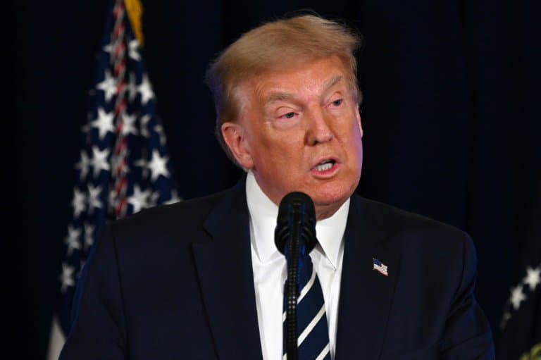 Le président Trump lors d'une conférence presse à Bedminster (New Jersey), le 7 août 2020 - JIM WATSON © 2019 AFP