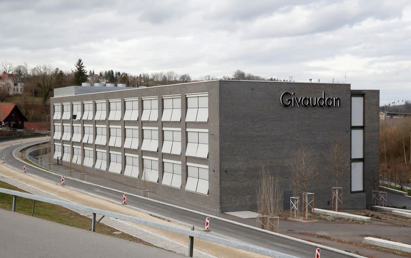 FILE PHOTO: Logo of Givaudan is seen in Kemptthal