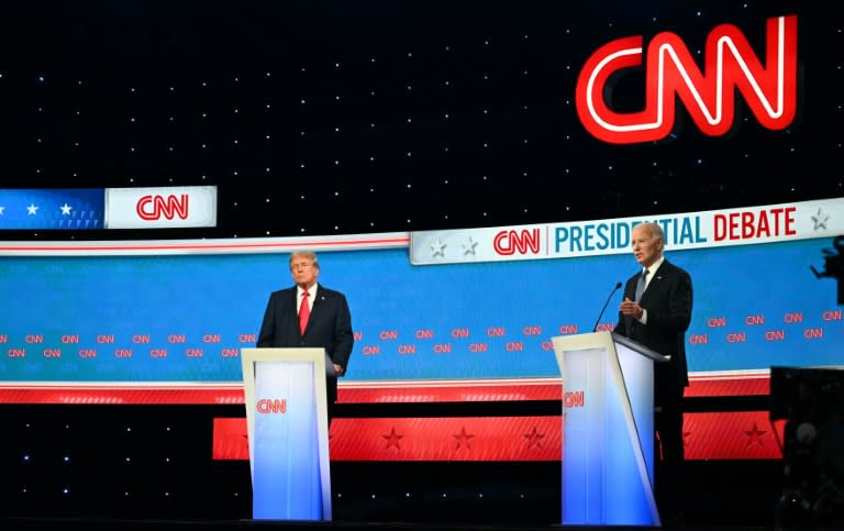 Joe Biden und Donald Trump haben sich beim ersten Fernsehduell vor der Präsidentschaftswahl in den USA heftig attackiert. Trump ging in die Offensive; Biden stockte wiederholt. (ANDREW CABALLERO-REYNOLDS)