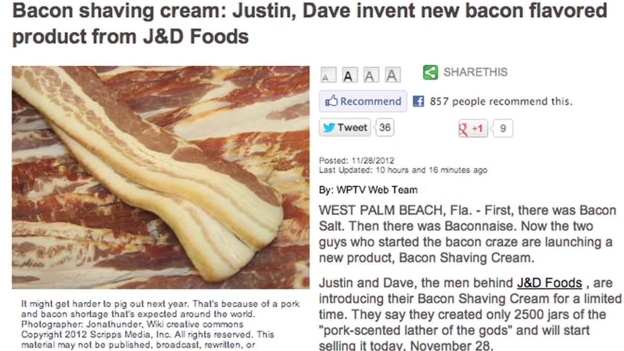 Bacon Shaving Cream Invented