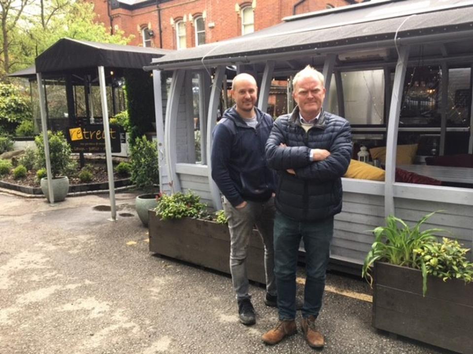 Richard Hibbert and Jeremy Guest, owners of Retreat restaurants in Bolton and Lancashire (The Independent)