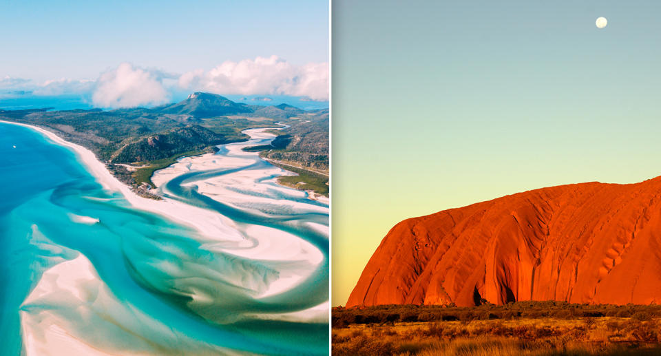 [UNVERIFIED CONTENT] Uluru also known as called Ayers Rock and The Rock. It is a sacred place for the local aborigines, in the caves at the foot of the rocks there are many murals.