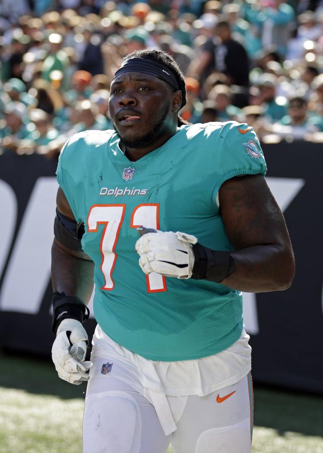 Miami Dolphins offensive tackle Brandon Shell is a big man with