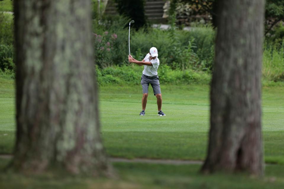 Nicki Demakis pitches during the 2021 Women's CCNB 4 Ball tournament. She is a defending champion this year.