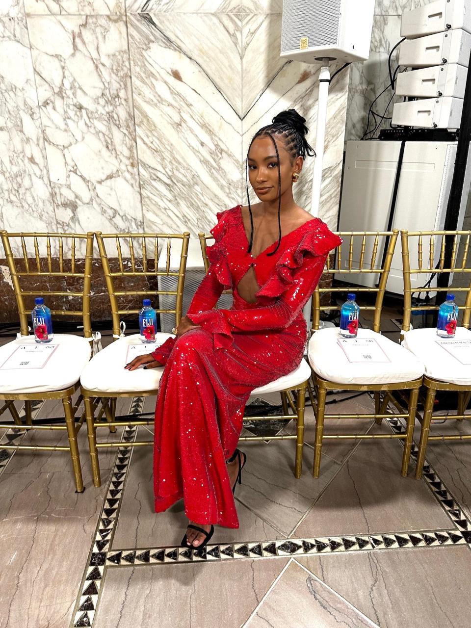 Temi Otedola attends the PatBo runway show during New York Fashion Week on September 9, 2023.