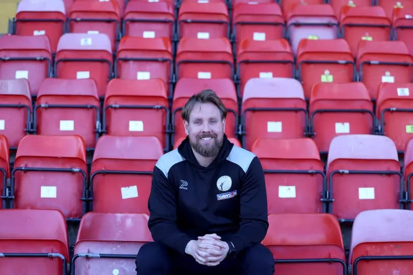 Rob Elliot, Interim Manager, at Gateshead FC's International Stadium.