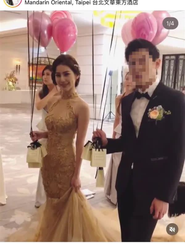 疑似Mandy過去的婚禮照遭到流出。（圖／翻攝自Dcard）