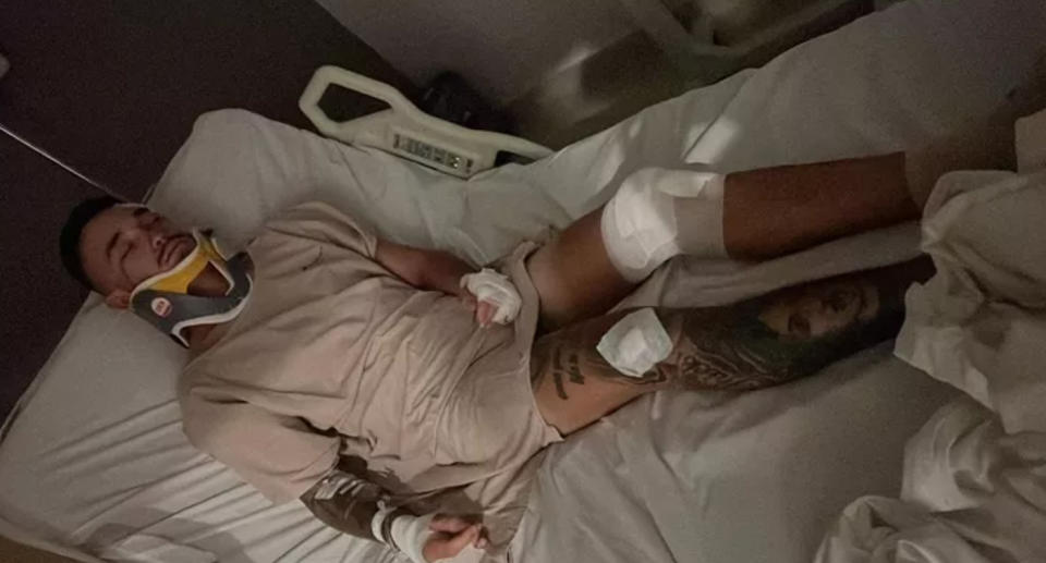 Lachie Hunt severely injured in hospital in Bali.