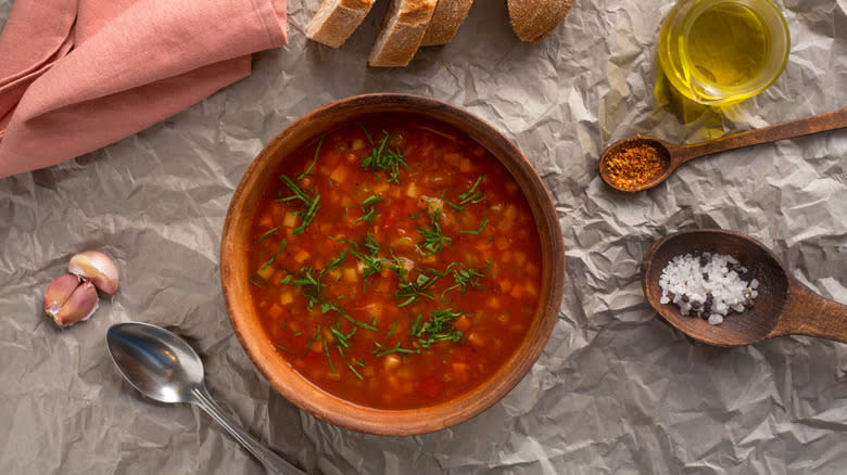 Bowl of Tomato and Bean Soup