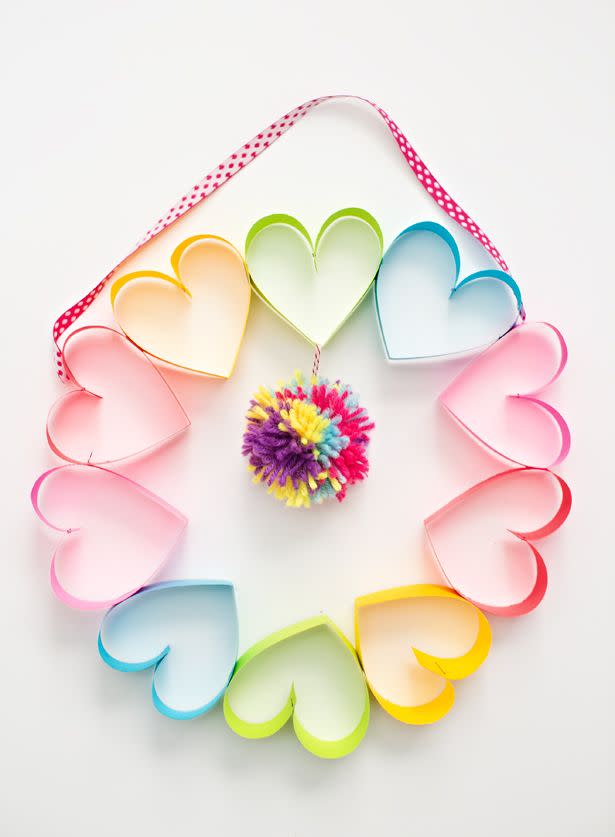 mothers day crafts wreath heart