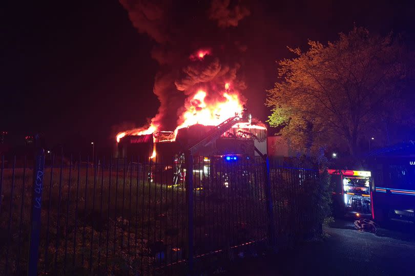 Images showed flames erupting from Clarendon Leisure Centre