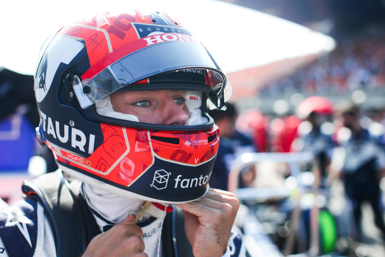 ZANDVOORT, NETHERLANDS - SEPTEMBER 05: Pierre Gasly of France and Scuderia AlphaTauri prepares to drive on the grid ahead of the F1 Grand Prix of The Netherlands at Circuit Zandvoort on September 05, 2021 in Zandvoort, Netherlands. (Photo by Peter Fox/Getty Images)