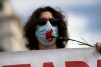 Rally commemorating May Day, in Athens