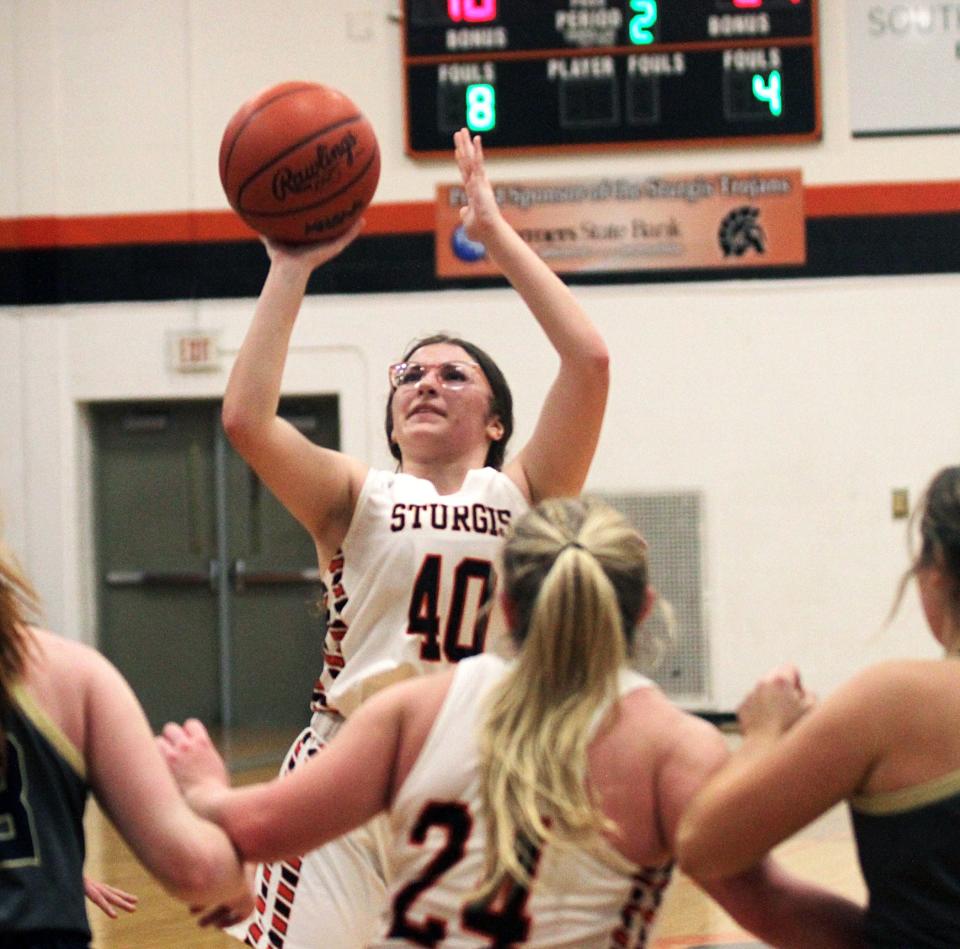 Kennedy Finnerman led Sturgis with 12 points on the road Monday.