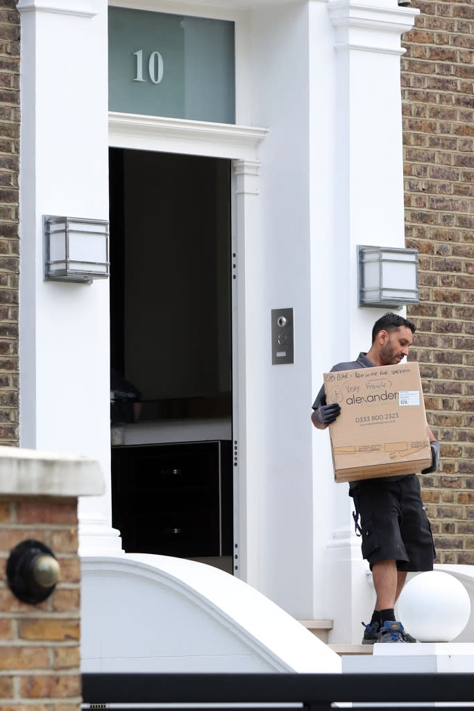 Cowell and partner Lauren Silverman and son Eric, 9, started a new life in the country after quitting their Holland Park home. Raw Image LTD/MEGA