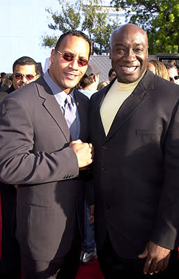 The Rock and Michael Clarke Duncan at the Universal city premiere of Universal's The Mummy Returns