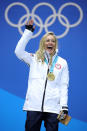 <p>Gold medalist Jamie Anderson of the United States poses during the medal ceremony for Snowboard Ladies’ Slopestyle at Medal Plaza on February 12, 2018 in Pyeongchang-gun, South Korea. (Photo by Andreas Rentz/Getty Images) </p>