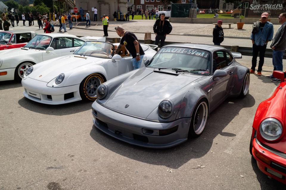 <p>He decided that since the interior was in good condition and the car ran, he was going to go for a full conversion from Japanese specialist Rauh-Welt Begriff (RWB). To take things a little further, it was painted Nardò Gray and heavily modified before it made an appearance at the 2015 SEMA show.</p>