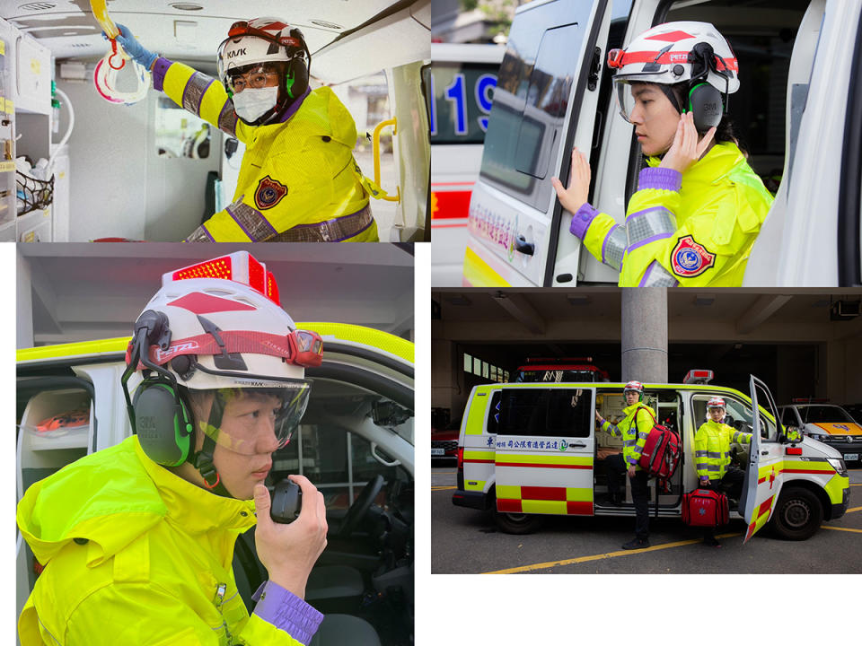 桃園市消防局3月配發全新進化版的「救護頭盔」，救護人員面對最嚴酷的環境下，可維持配戴舒適性。（圖：消防局提供）