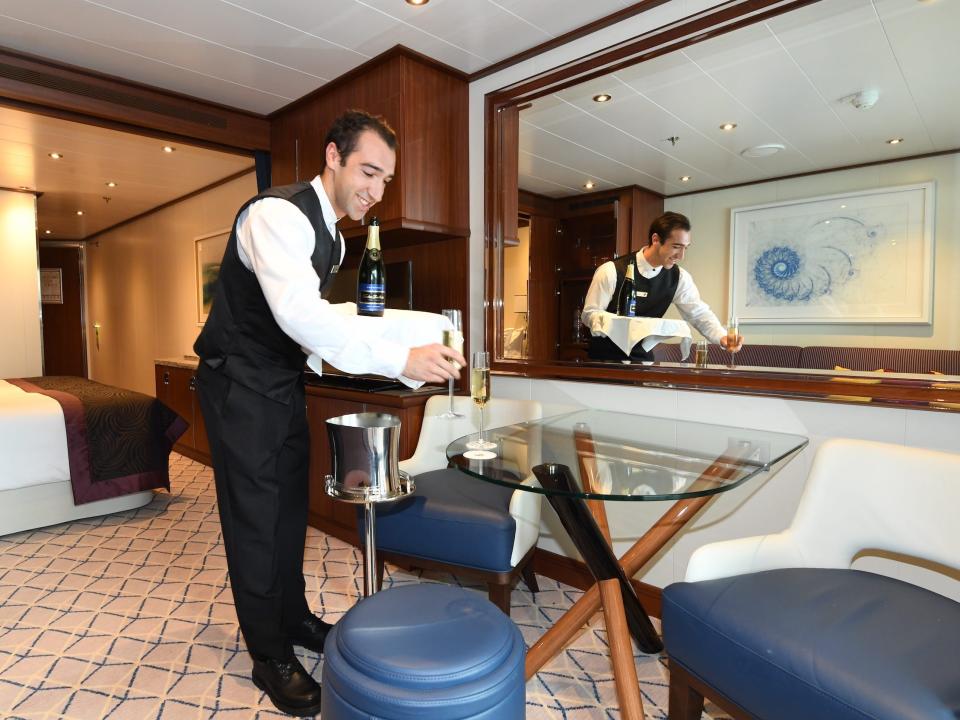 Room service on the Seabourn Encore in 2017.