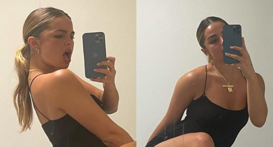 Addison Rae flaunted her curves in a $46 bodysuit over the weekend. Images via Instagram/Addisonraee.